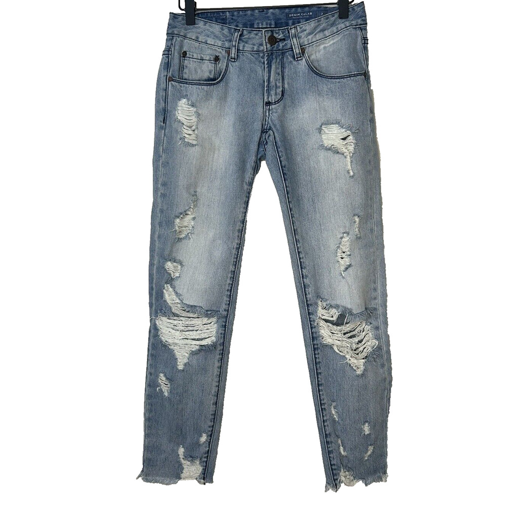 Denim Colab Saltwater & Song Distressed Ripped Avoca Skinny Jeans #3A40 SZ 7 - Picture 2 of 6